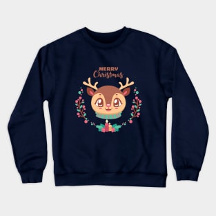 Cute festive reindeer design Crewneck Sweatshirt